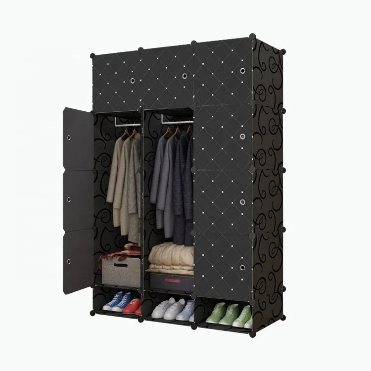 Garde-Robe Modulable Rangement Vêtements et Chaussures - 163cm